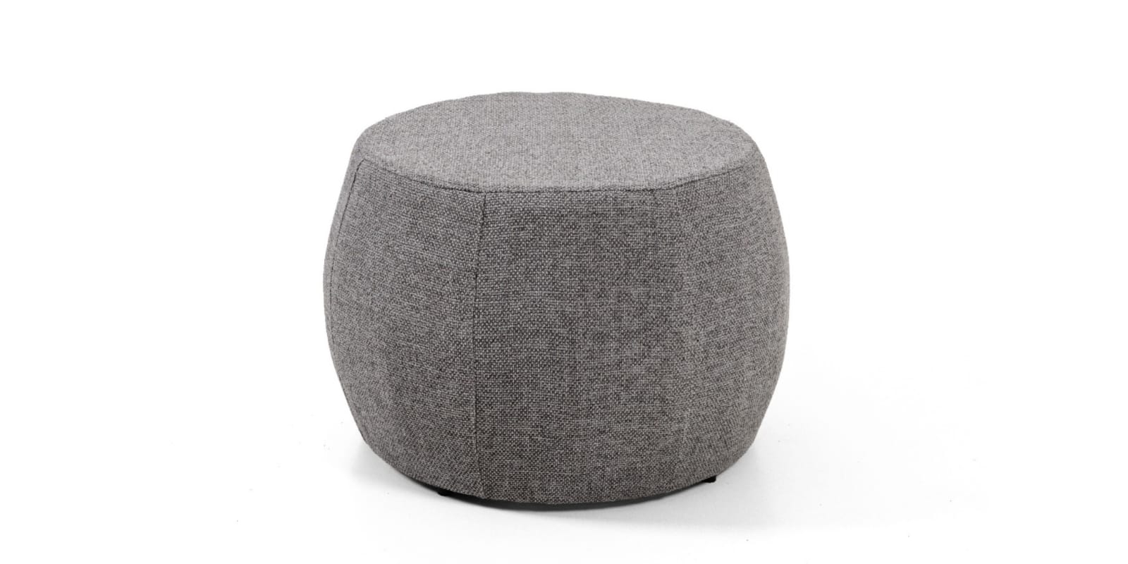 REF 4282 - Pufe Linho Cinza Redondo 70 Cm Diâm