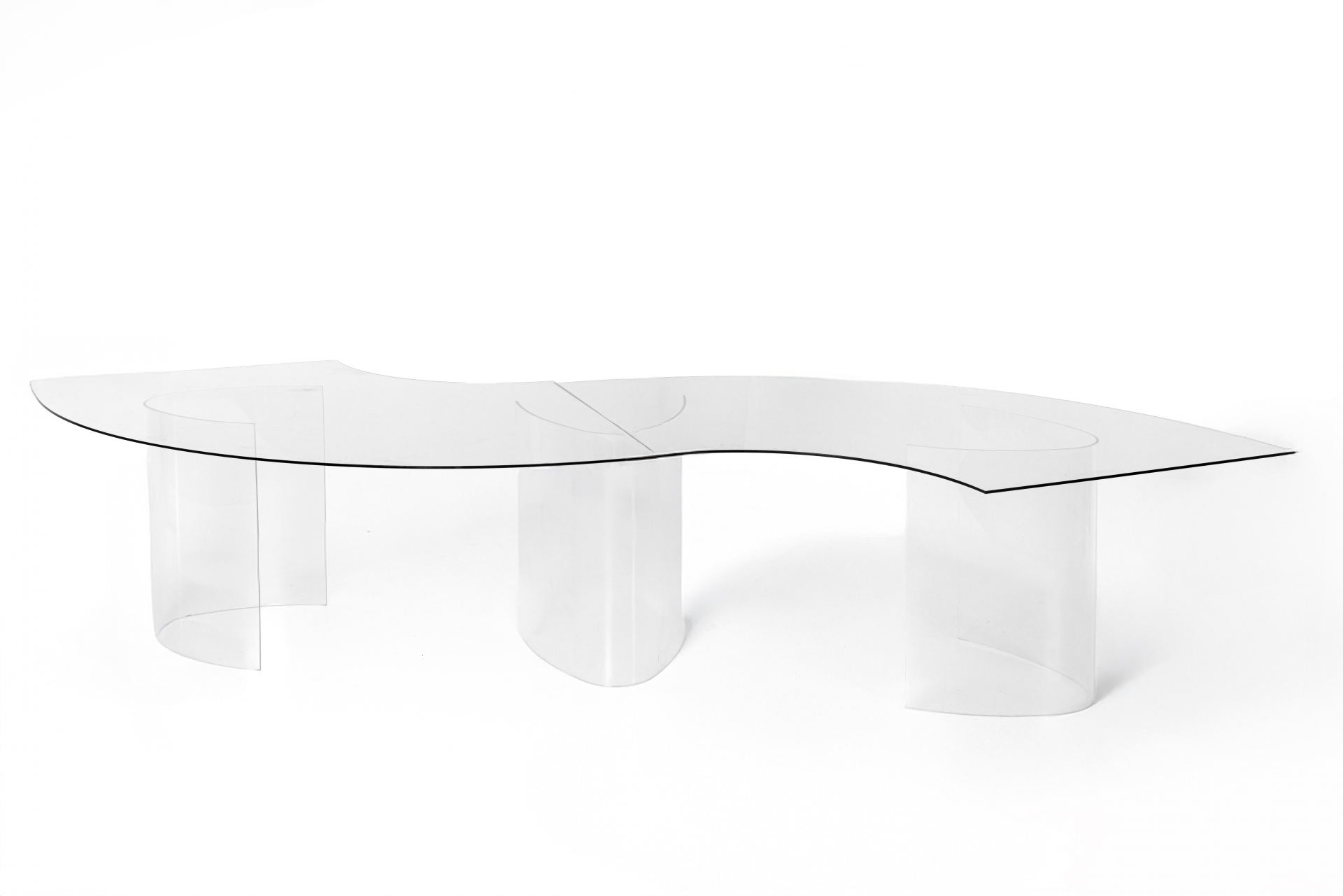 REF 4981 - Tampo De Vidro Curvo  2,30X1,00
REF 4700 - Base De Acrílico 54CmX50Cm 74Cm Alt