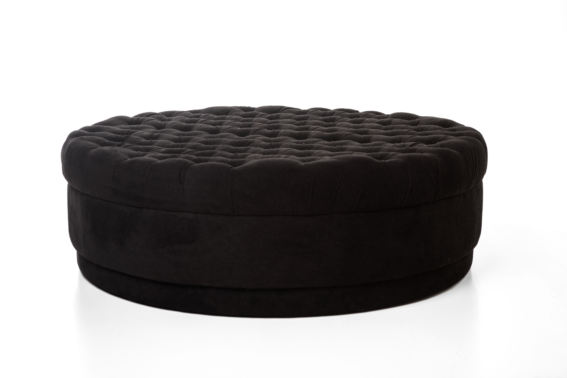 REF 4953 - Pufe Captone Preto Boucle 1,40 Diâm 45 Cm Alt