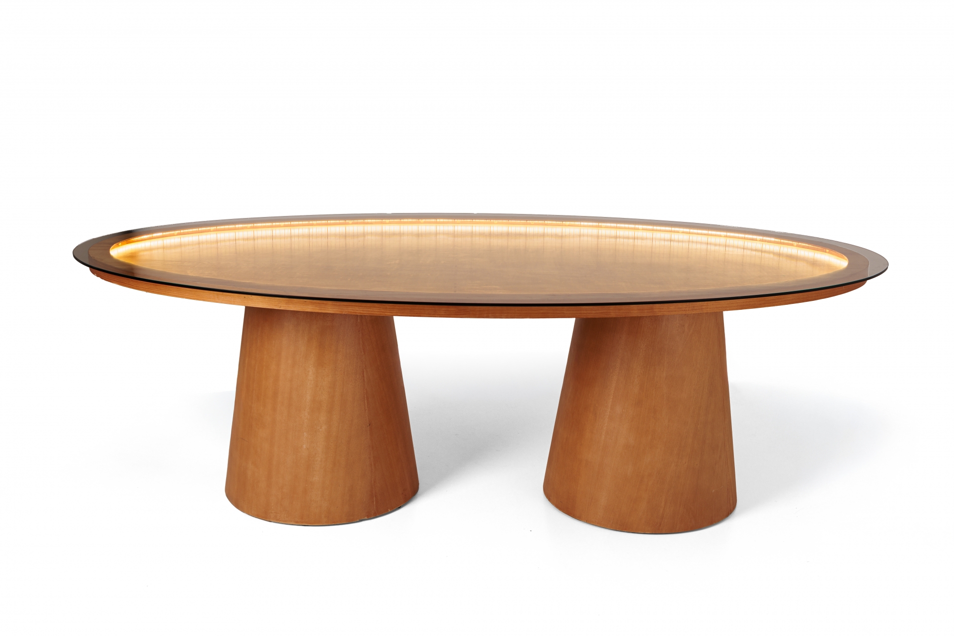 REF 11207 - Mesa iluminada Leila Oval 2,40X1,30 Base Cone
REF 11208 - Mesa Iluminada Leila Oval 2,40X1,30 Base Acrílico
REF 11209 - Mesa Iluminada Leila Redonda 1,20 Diam Base Cone 
REF 11210 - Mesa Iluminada Leila Redonda 1,20 Diam Base Acrílica 
