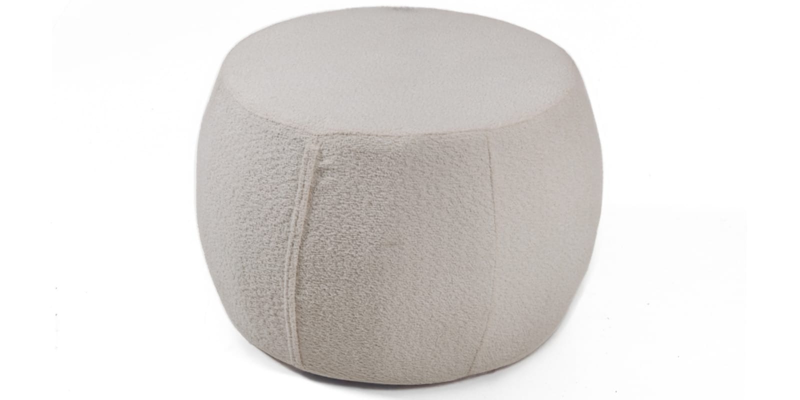 REF 4277 - Pufe Boucle Branco Redondo 70 Cm Diâm