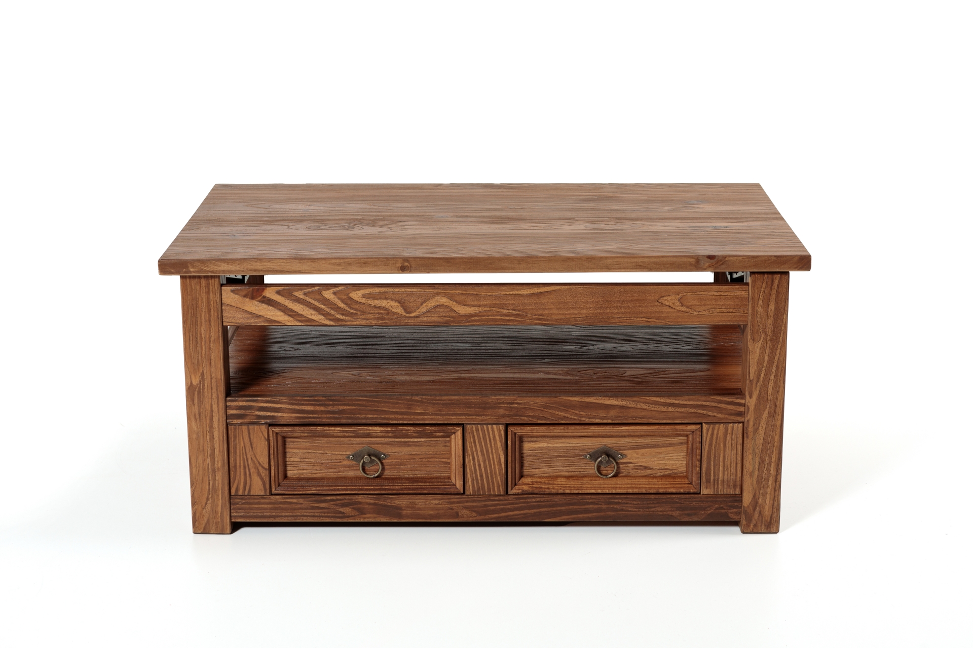 REF 4937 - Mesa De Centro Rústica Tampo Articulado 1,00X60Cm Alt 46cm