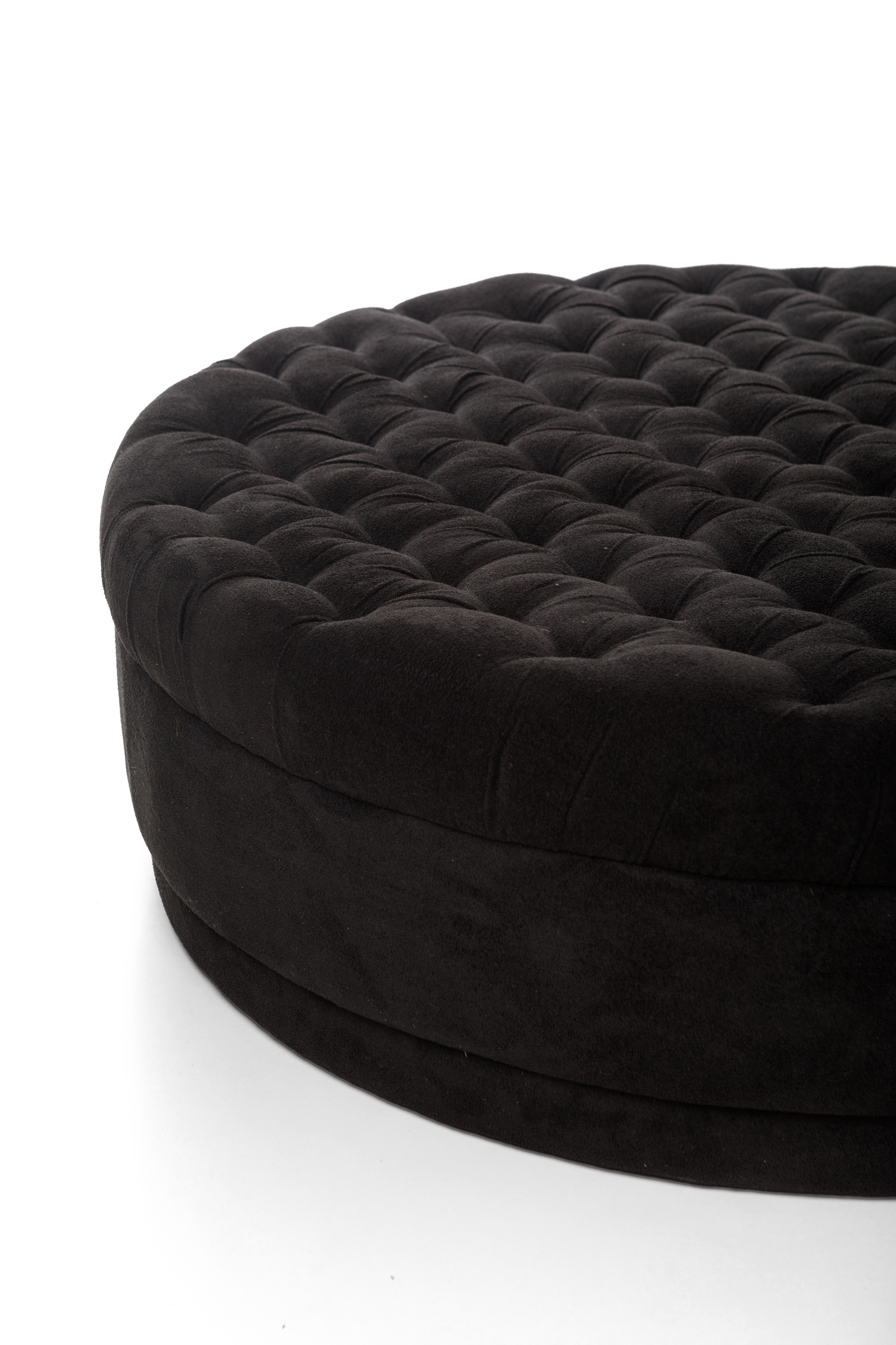 REF 4953 - Pufe Captone Preto Boucle 1,40 Diâm 45 Cm Alt