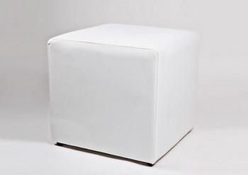 REF 4202 - Pufe Branco Quadrado 0,45 x 0,45 cm