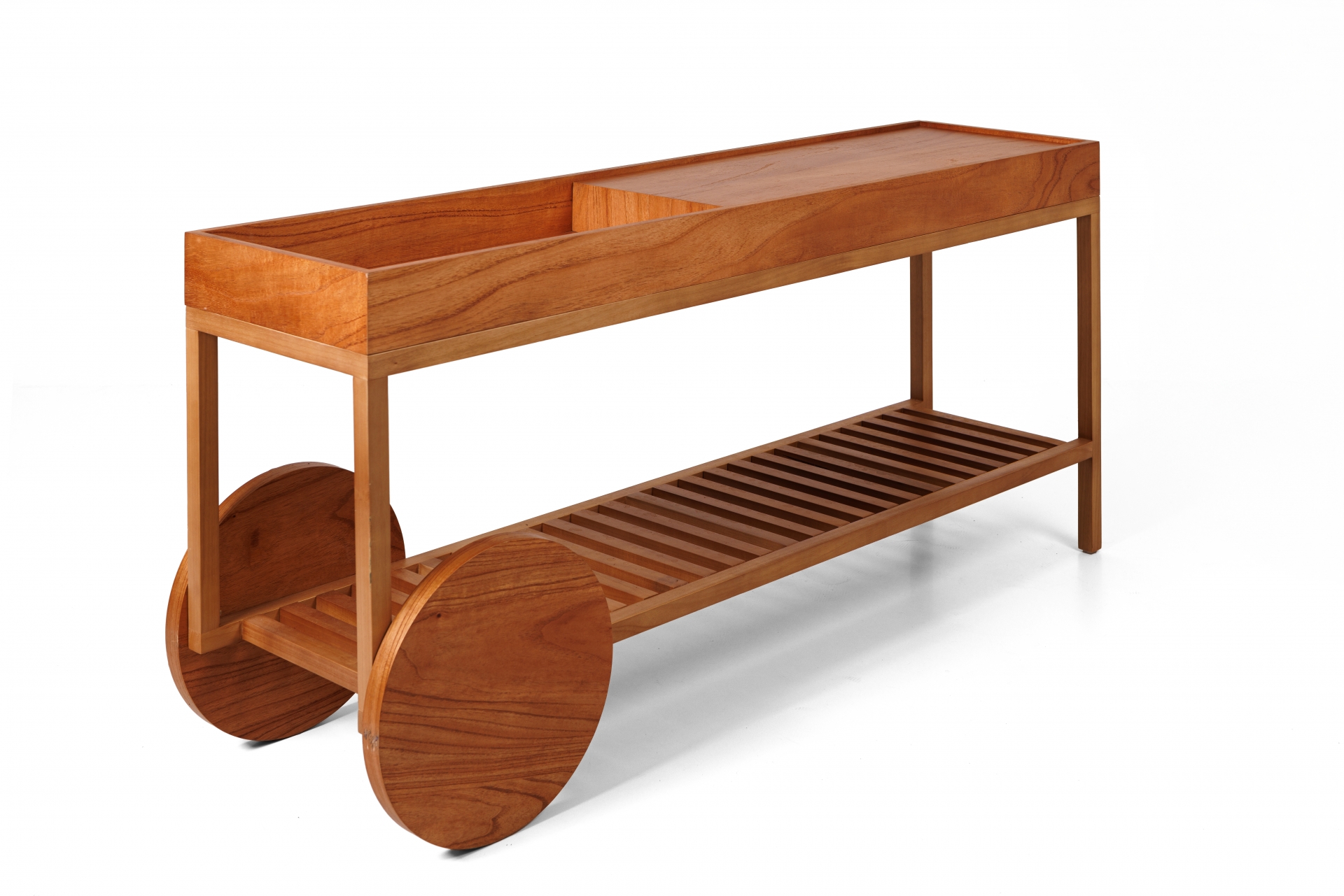 REF 11202 -&nbsp;Linha Rosa Maria Aparador Natural Carrinho 1,60X45Cm 80Cm Alt