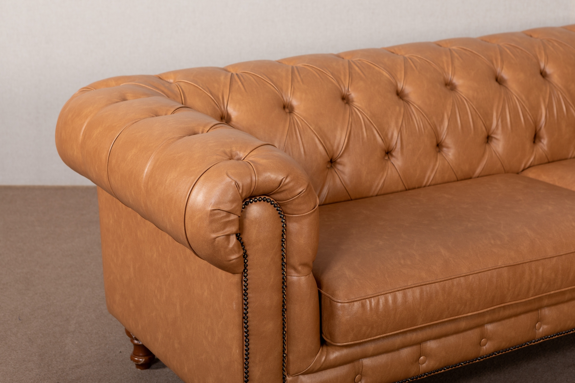 REF 4638 -&nbsp;Sof&aacute; Captone Caramelo 3 L 2,50 X 0,90 Cm 70 Cm Alt