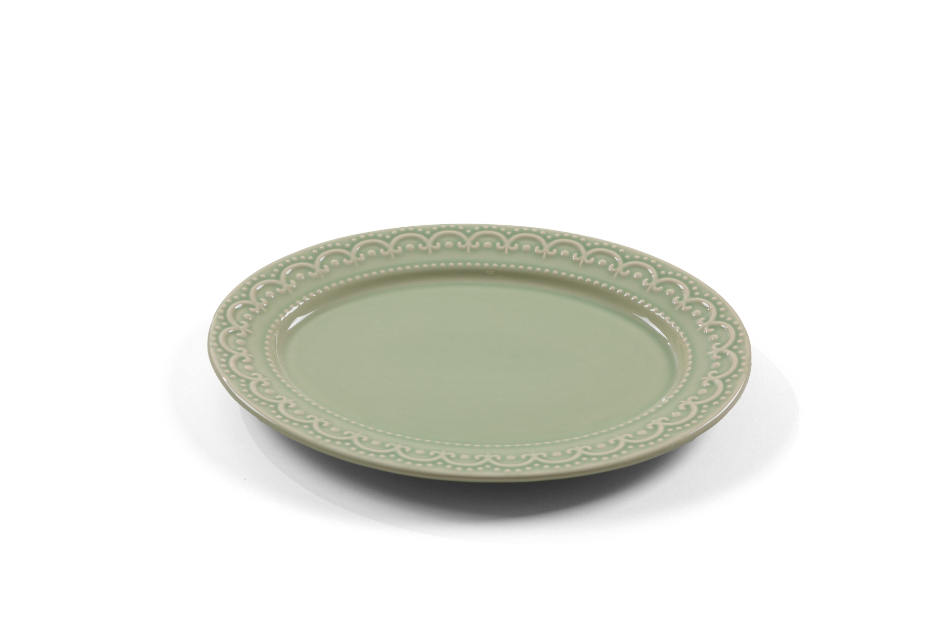 REF 1524 - Bandeja Verde De Porcelana Oval 37 Cm X 28 Cm