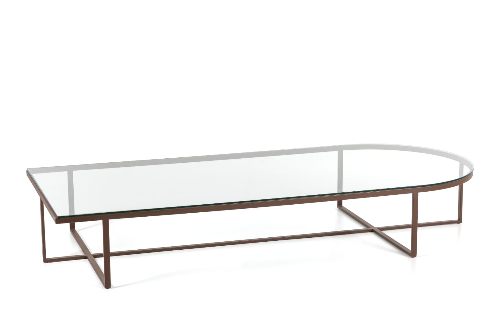 REF 4871 -&nbsp;Mesa De Centro Ferro E Vidro 1,60 X 0,70 25 Cm Alt