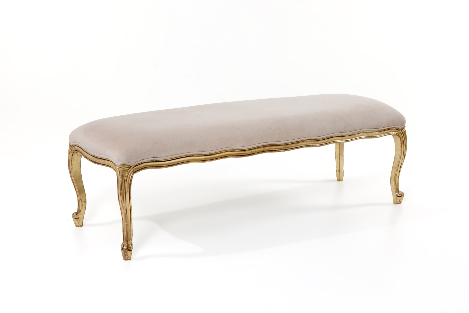 REF 4473 - Banco Luiz XV Dourado E Fendi 1,40M