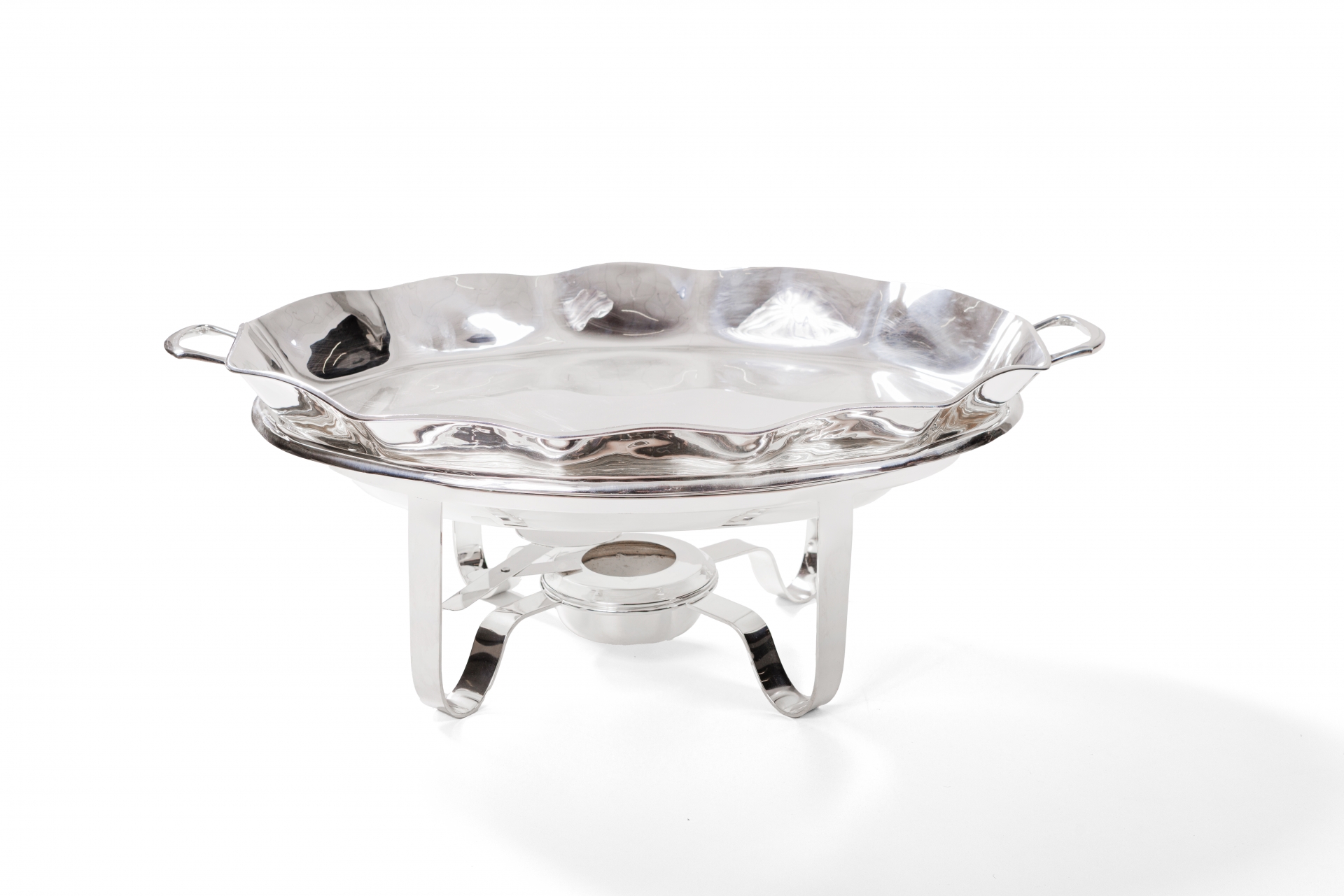 REF 1750 -&nbsp;Rechaud Prata Travessa Oval Ondas Com Al&ccedil;a 56CmX42Cm