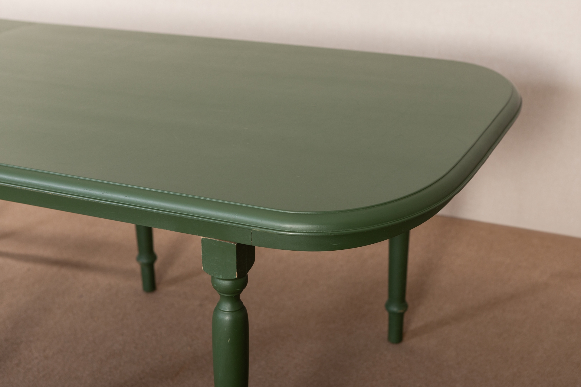 REF 4840 -&nbsp;Mesa De Madeira Oval verde 3,00 X 1,00