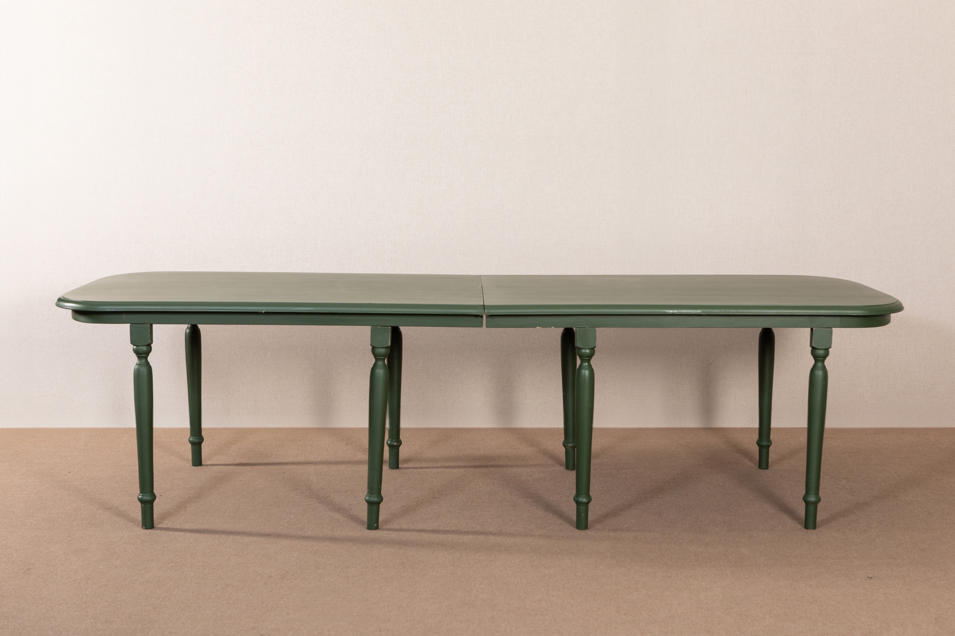 REF 4840 - Mesa De Madeira Oval verde 3,00 X 1,00